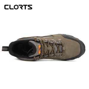 clorts洛弛红 全防水 头层牛皮 耐磨 户外徒步登山鞋3B046D