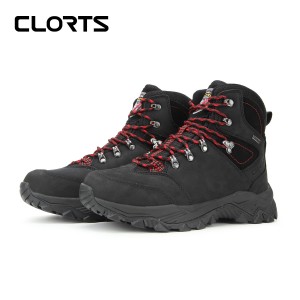 clorts洛弛红 头层牛皮疯马皮 耐磨全防水徒步登山鞋3A023B