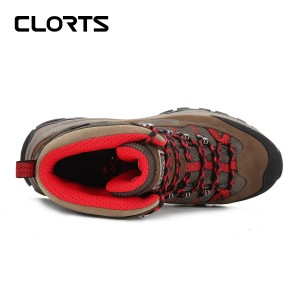 clorts洛弛红 头层牛皮疯马皮 耐磨全防水徒步登山鞋3A024A