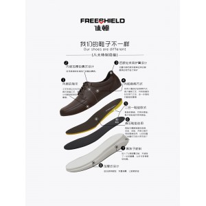休顿小牛皮真皮休闲运动商务皮鞋棕色